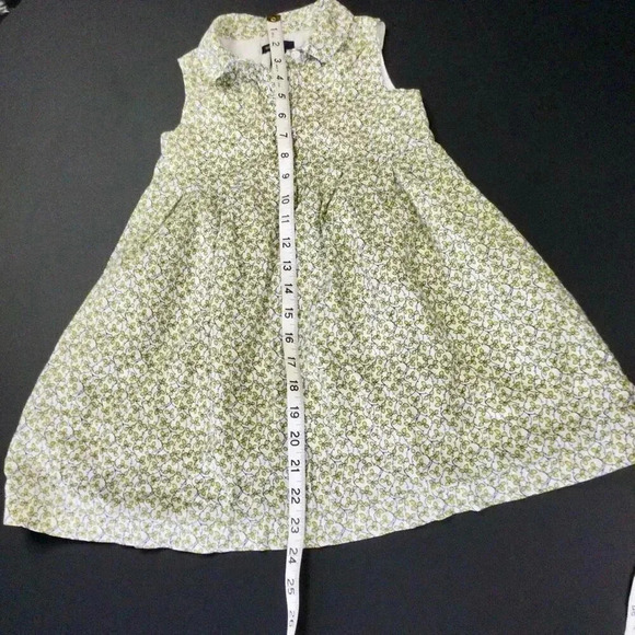 Baby Gap Toddler Green Leaf Print Lined Sleeveless Casual Summer Dress Size 5T - Picture 9 of 12